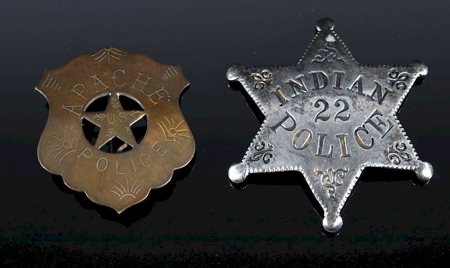 Appraisal: Pair of Native American Indian Police Badges Offered in this