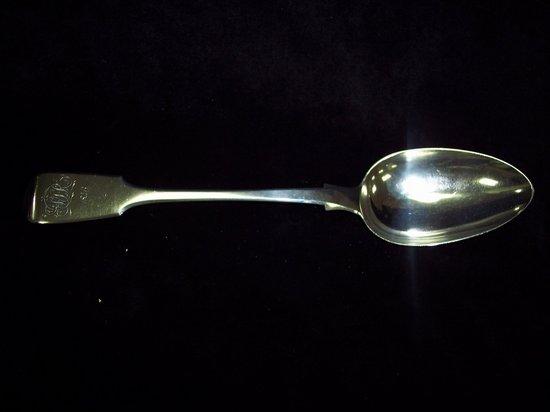 Appraisal: A fiddle pattern basting spoon initialled and dated RW JW