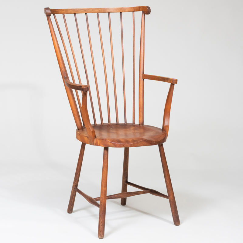 Appraisal: Scandinavian Oak and Various Woods Windsor Chair of Recent Manufacture