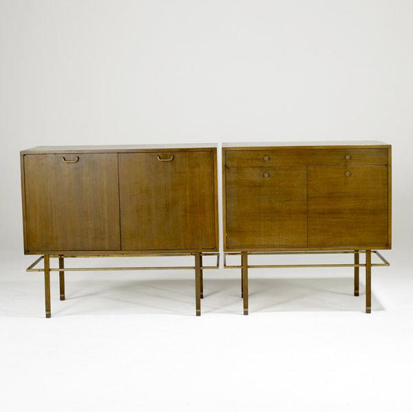 Appraisal: HARBEY PROBBER Pair of credenzas in mahogany with brass hardware