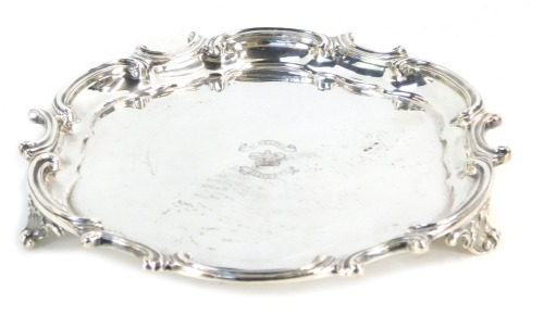 Appraisal: A silver plated salver to St Helena Regiment with regimental