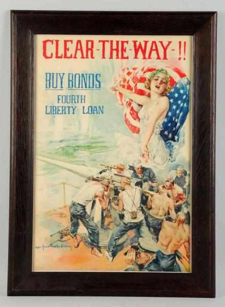 Appraisal: WWI Buy Bonds Poster Circa Professionally dry-mounted and framed under