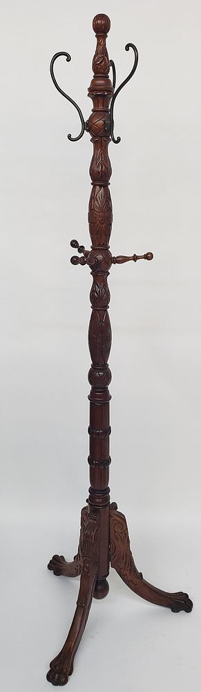 Appraisal: th Century Carved Wooden Figural Coat Rack th Century Carved