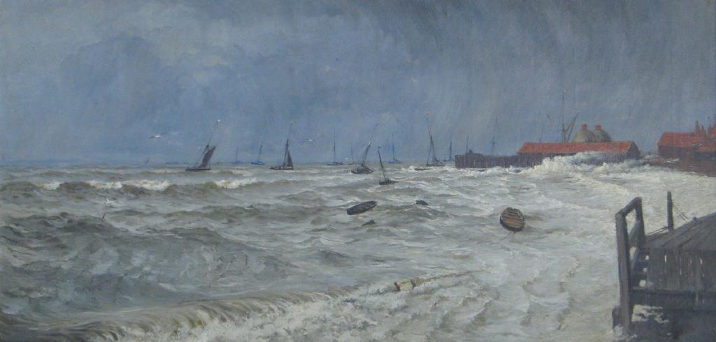 Appraisal: WILL PYE A rough day at Leigh signed oil on