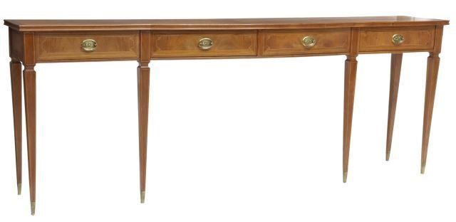 Appraisal: Hepplewhite style mahogany console table th c having shaped top