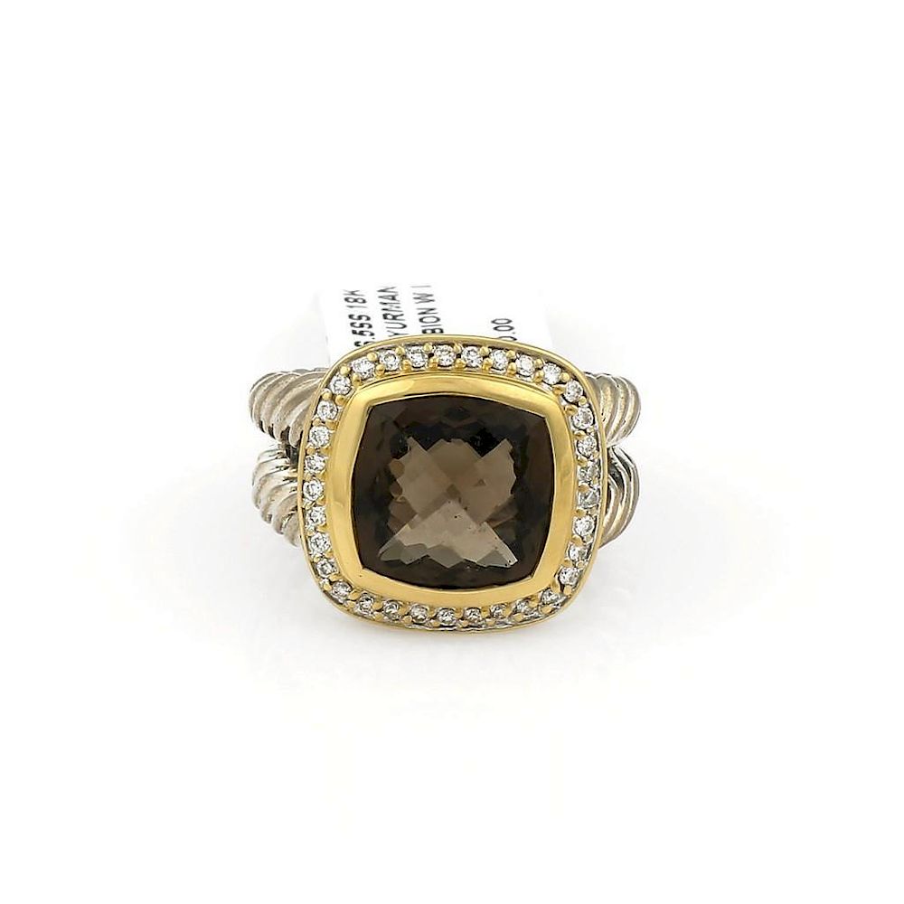 Appraisal: David Yurman Sterling Silver K Yellow Gold Smoky Quartz Albion