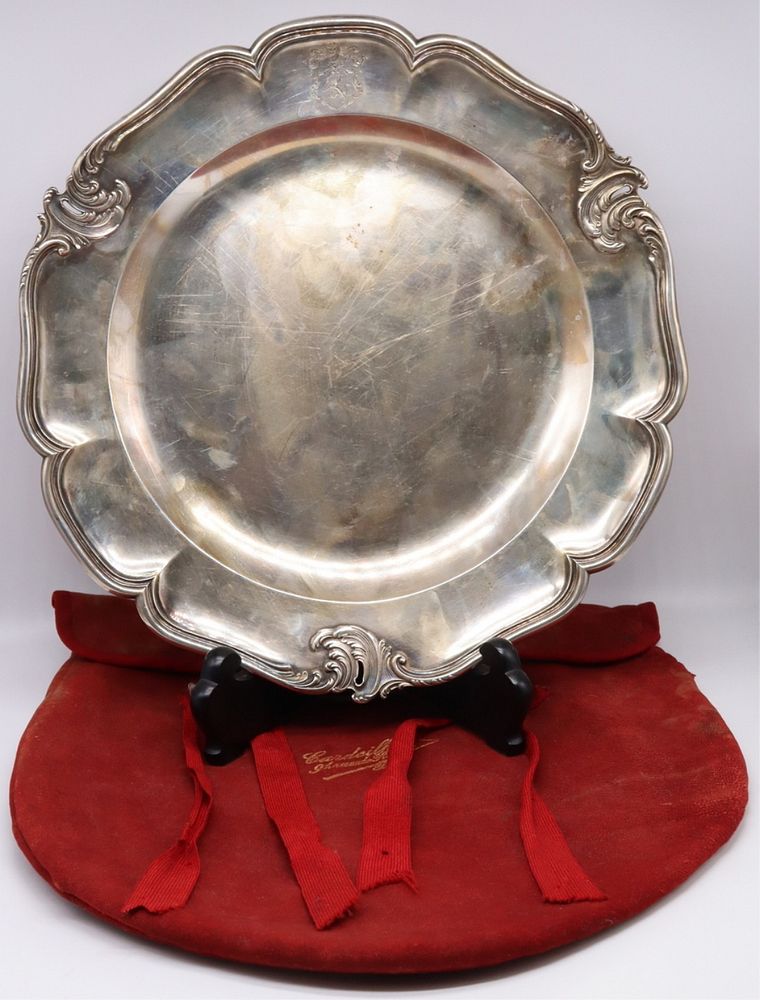 Appraisal: SILVER Cardeilhac French Silver Charger Maison Cardeilhac silver tray or