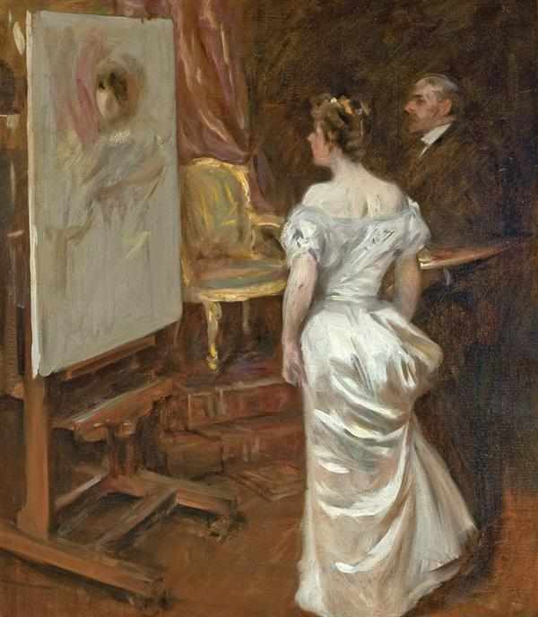 Appraisal: IRVING RAMSEY WILES attributed American - ''The Artist and His