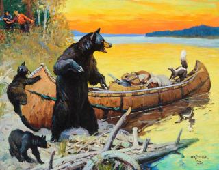 Appraisal: Frank B Hoffman - Loaded for Bearoil on canvas inchessigned