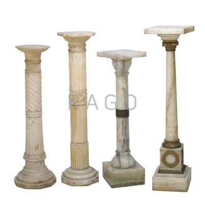 Appraisal: ALABASTER AND ONYX PEDESTALS Four in columnar form th c