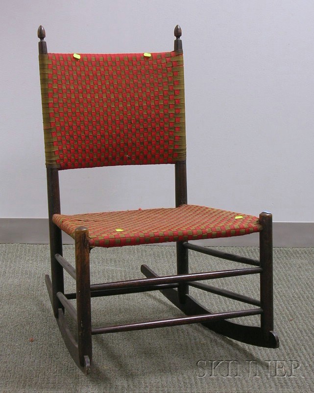 Appraisal: Mt Lebanon Shaker Maple Rocking Chair with Woven Tape Back