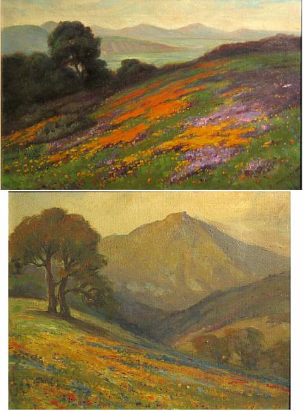 Appraisal: Flora LeNoir Laymance th century Hillside with poppies and lupine