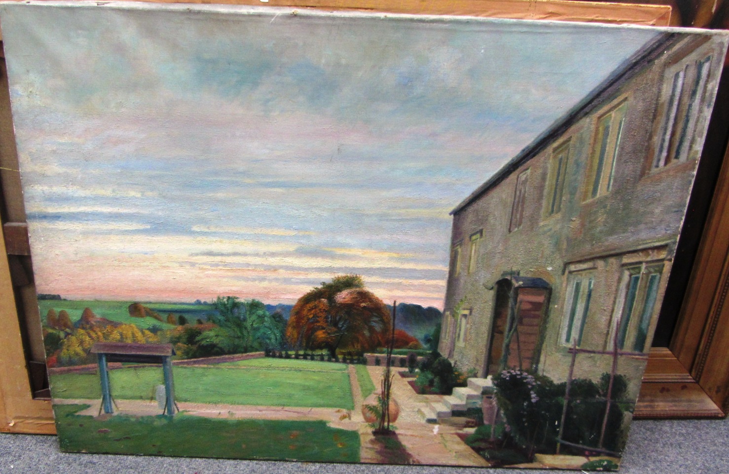 Appraisal: Sir William Rothenstein - View of a house and garden