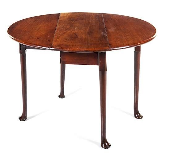 Appraisal: A George II Mahogany Drop-Leaf Table Height x width x