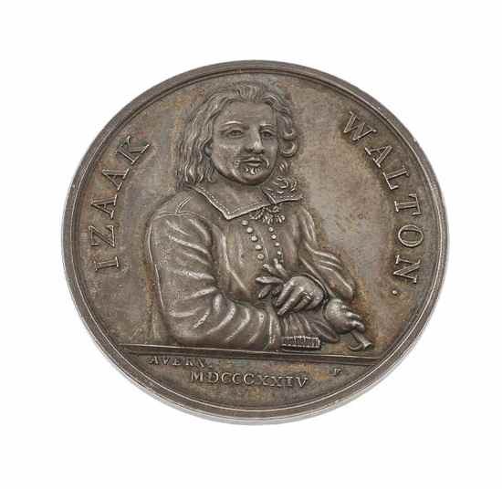 Appraisal: Izaak Walton laudatory silver medal by E Avern half-length bust