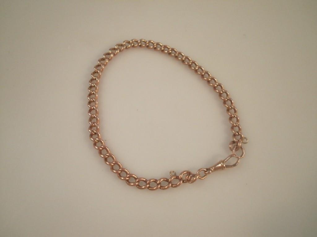 Appraisal: A curb link chain stamped c g