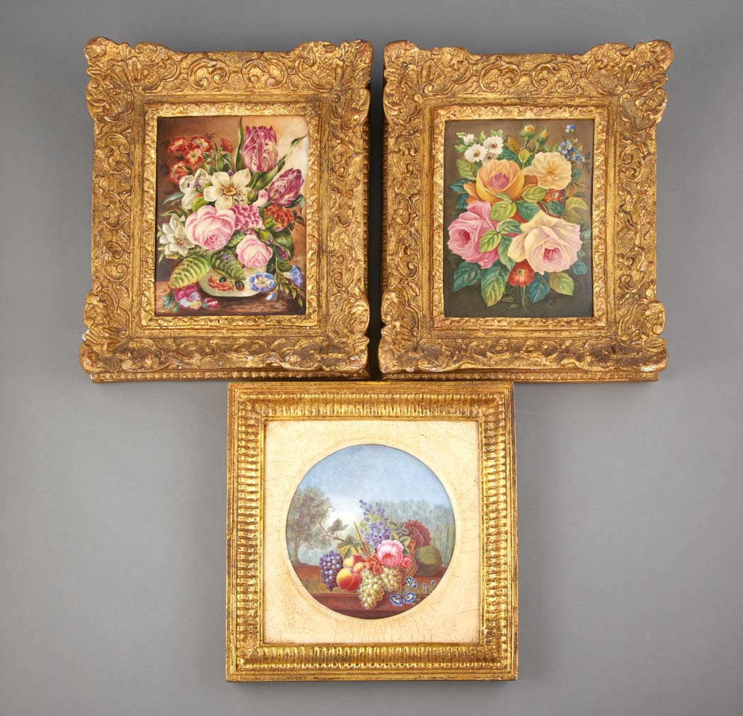 Appraisal: Group of Three English Porcelain Plaques Late th century Comprising