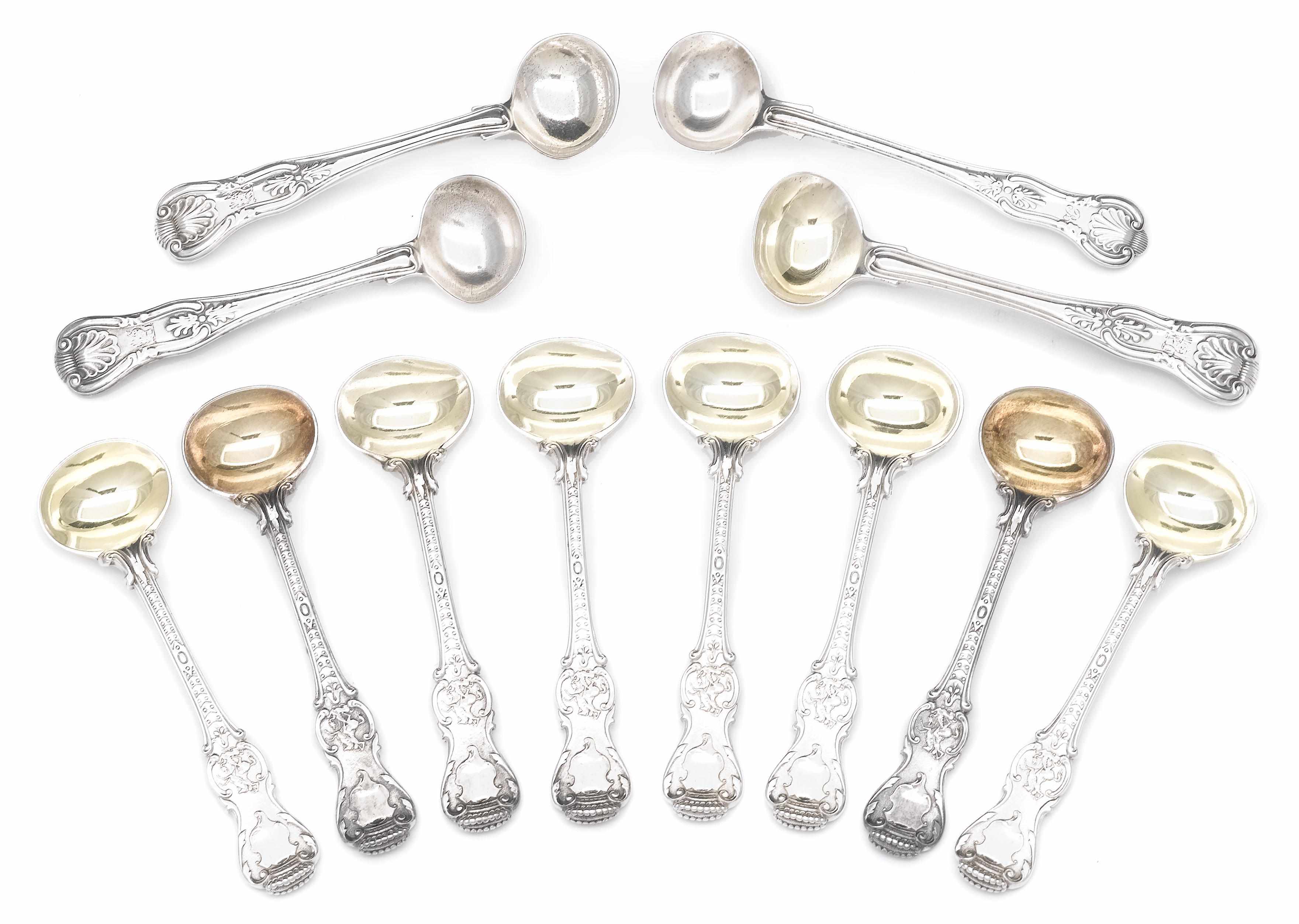 Appraisal: A Victorian parcel gilt silver set of eight salt spoons