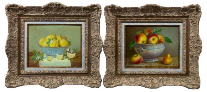 Appraisal: French School th Century Still Life with Apples and Pear