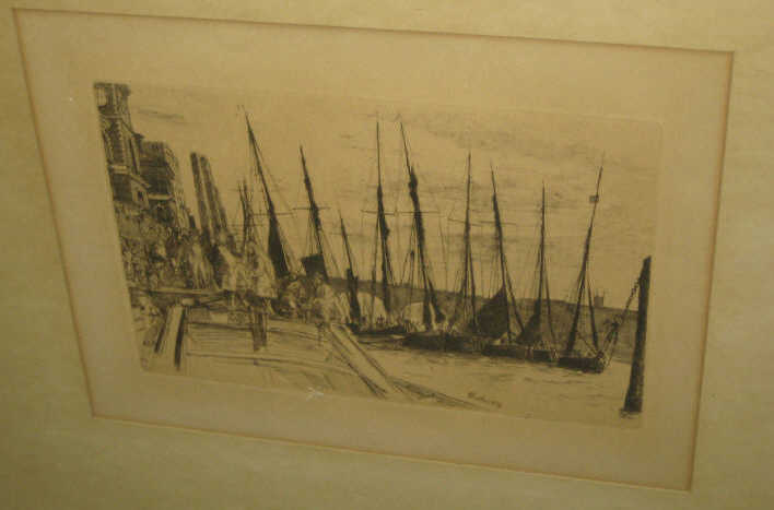 Appraisal: JAMES ABBOTT MCNEILL WHISTLER AMERICAN - BILLINGSGATE etching signed and