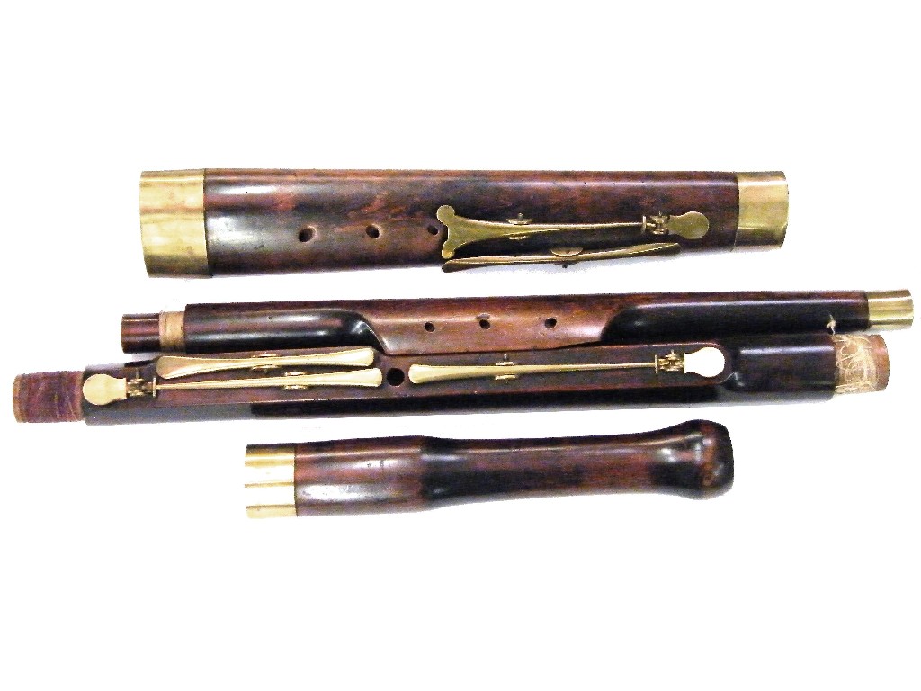 Appraisal: English stained pear wood bassoon by William Milhouse circa stamped