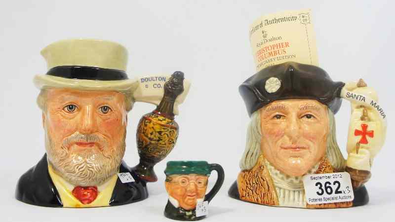 Appraisal: Royal Doulton Small Character Jugs Christopher Columbus D with certificate