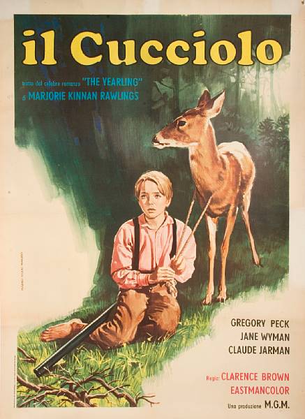 Appraisal: The Yearling Il Cucciolo Loew's Italian poster condition B linen-backed