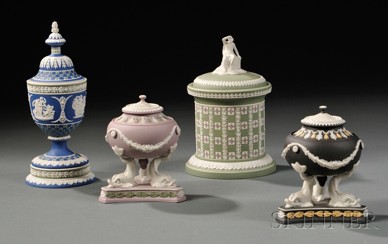 Appraisal: Four Modern Wedgwood Jasper Items England last quarter th century