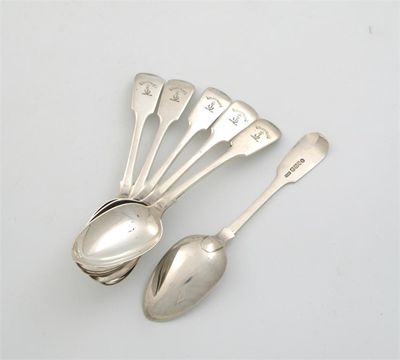 Appraisal: A set of six early Victorian Scottish fiddle pattern dessert