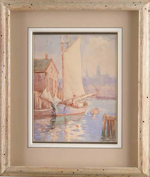 Appraisal: JOHN A COOK American - GLOUCESTER HARBOR Small watercolor shows