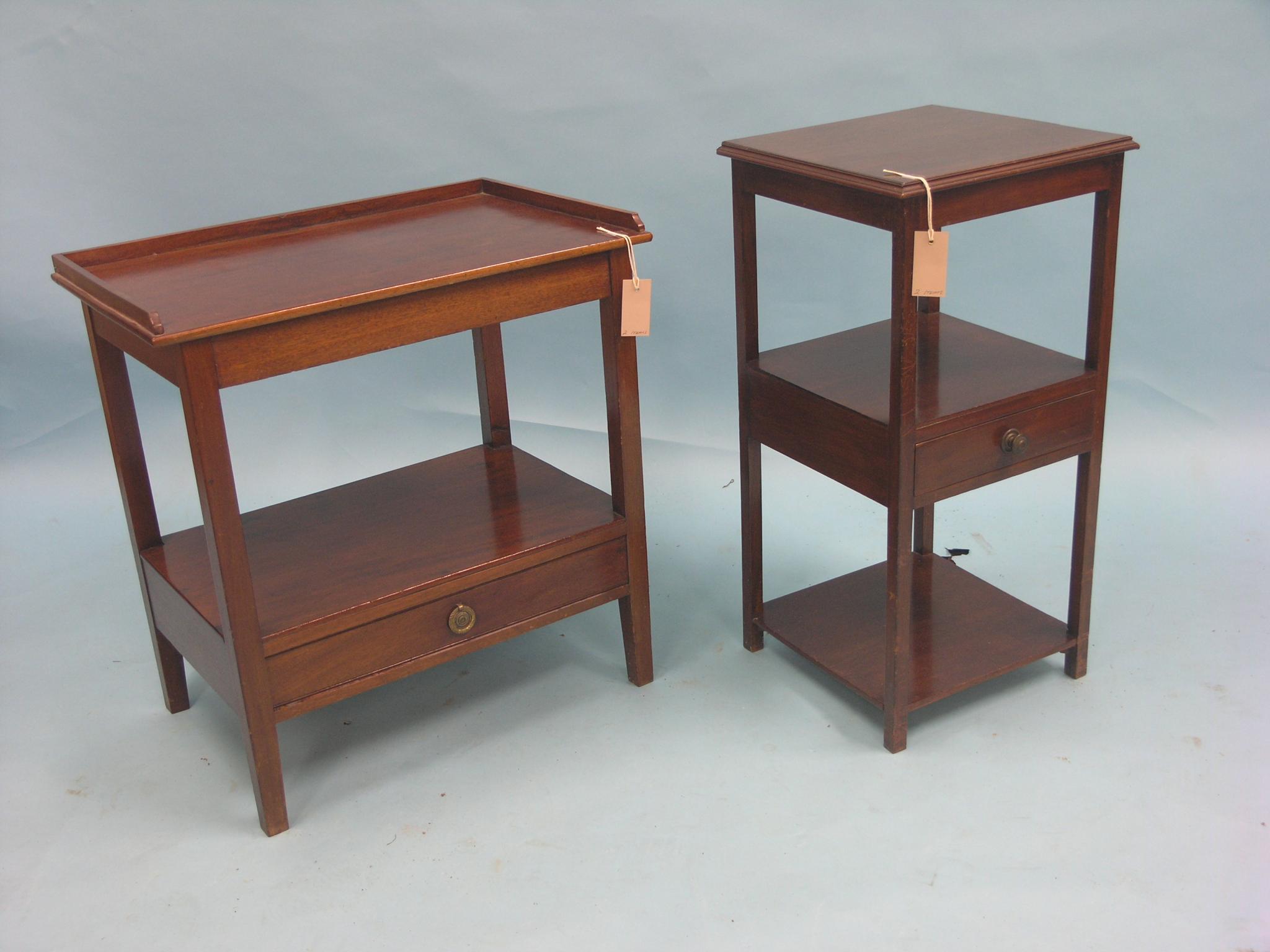 Appraisal: A Victorian two-tiered mahogany table single drawer beneath undertier ft