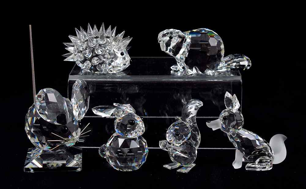 Appraisal: SWAROVSKI CRYSTAL FIGURES piece lot to include Large MOUSE M