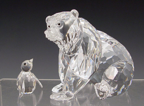 Appraisal: SWAROVSKI CRYSTAL GRIZZLY BEAR PENGUIN To include Grizzly bear in