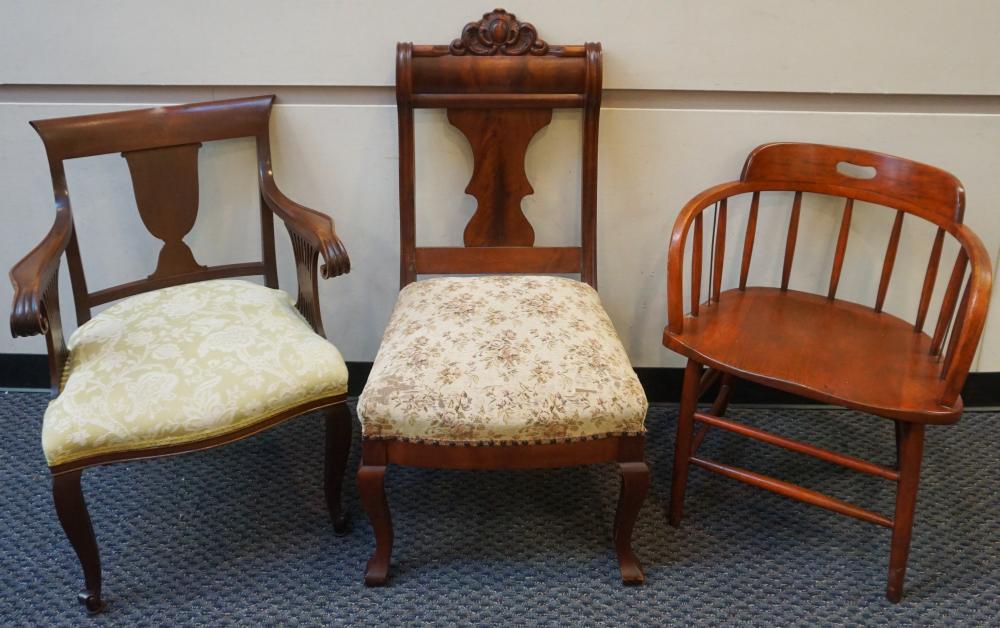 Appraisal: THREE FRUITWOOD CHAIRSThree Fruitwood Chairs