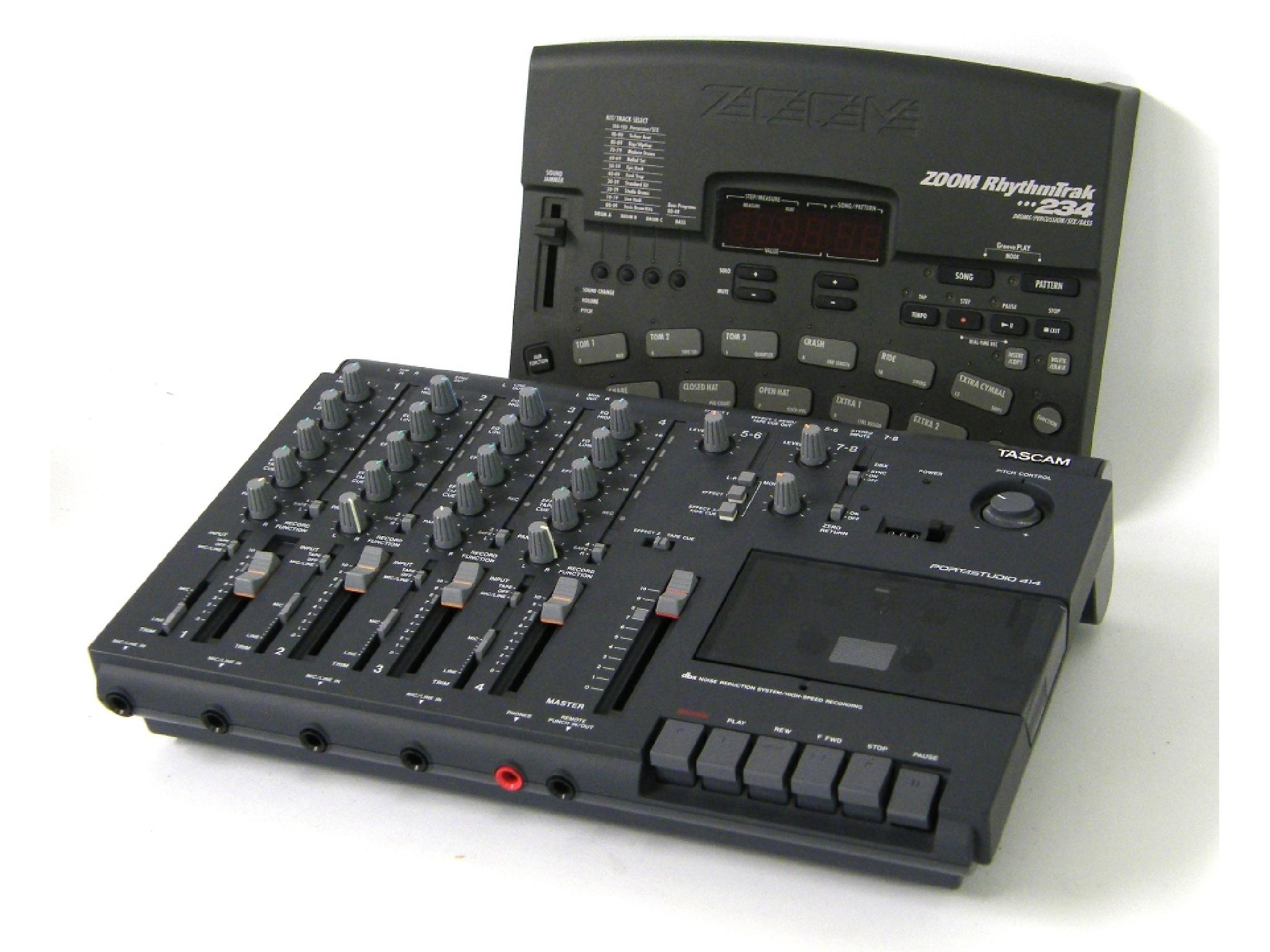 Appraisal: Tascam Portastudio recording unit together with a Zoom Rhythm Trak