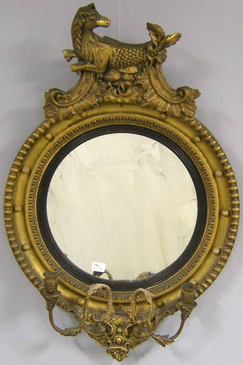 Appraisal: Federal style girondole mirror ca h