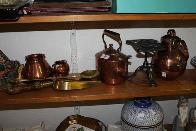 Appraisal: A COLLECTION OF BRASSWARE to include a ladle a copper