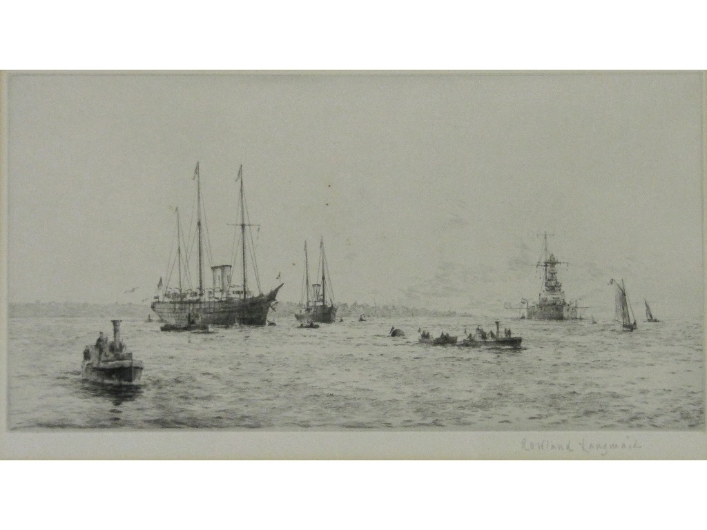 Appraisal: ROWLAND LANDMAID - Drypoint 'Cowes with the Royal Yacht 'Victoria'