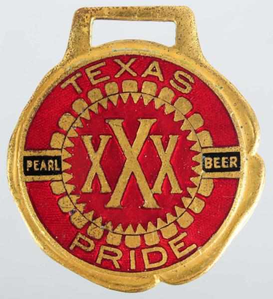 Appraisal: Pearl Beer Texas Pride XXX Enameled Fob Nice brilliant and