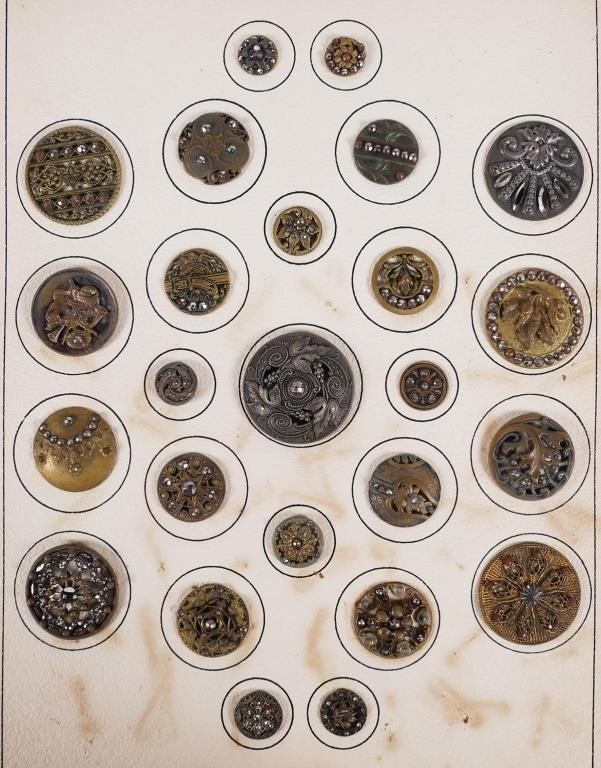 Appraisal: Collection of mixed metal raised relief buttons dating between -