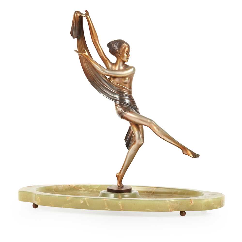 Appraisal: JOSEF LORENZL - DANCER FIGURE CIRCA patinated bronze raised on