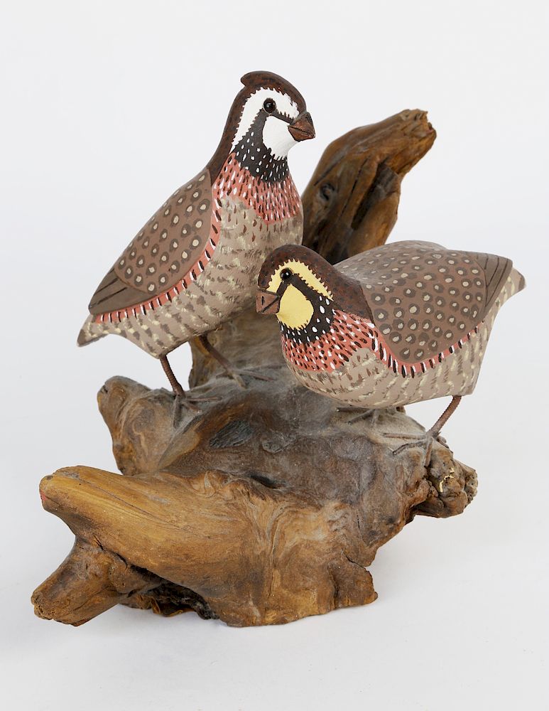 Appraisal: William L Gable Carved and Painted Quail Sculpture Exclusive on