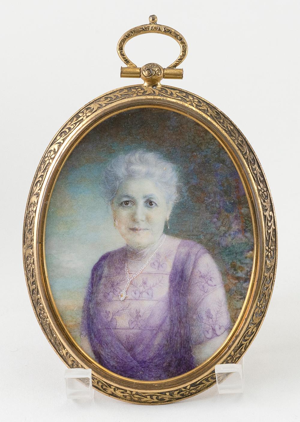 Appraisal: ROSA HOOPER CALIFORNIA - OVAL MINIATURE PORTRAIT OF AN OLDER