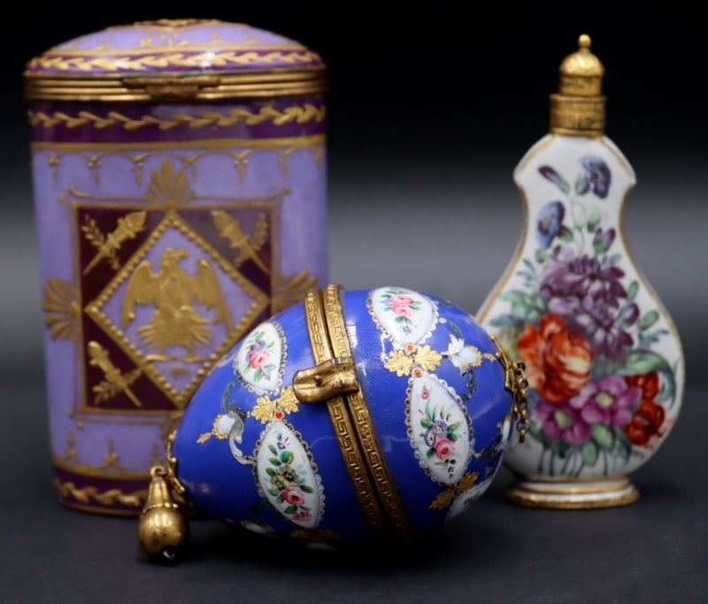 Appraisal: COLLECTION OF PORCELAIN TRINKET BOXES INC SEVRES Includes a signed