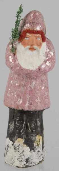 Appraisal: Pink Belsnickel Santa Candy Container Description Folded arms holding a