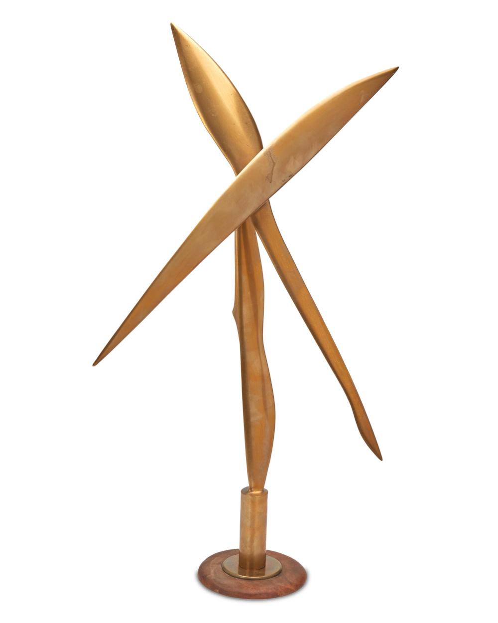 Appraisal: George Baker - American Two axis kinetic sculpture Bronze and