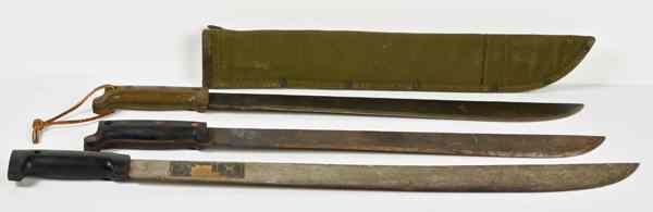 Appraisal: US WWII Machettes Lot of Three Lot includes one Tru-Temper