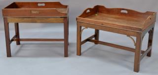 Appraisal: Two George IV mahogany serving trays now set on custom