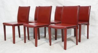 Appraisal: Set Italian Wine Colored Side Dining Chairs AI Set Italian