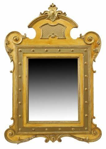 Appraisal: Italian parcel gilt wall mirror th c central cartouche crest